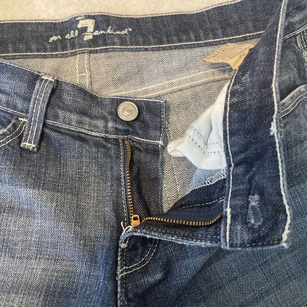 7 For All Mankind Shorts Jeans Denim Size 29 Blue - Picture 8 of 9